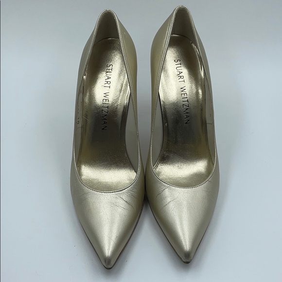 Stuart Weizmann Champagne Leather 4” Pumps US 6 - Picture 9 of 12